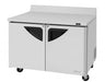 Turbo Air TWR-48SD-N 48 1/4" Super Deluxe Worktop Refrigerator w/ (2) Sections, 2 Solid Doors - Donut-Equipment.com