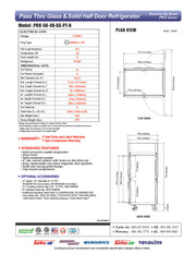Turbo Air PRO-50-4R-GS-PT-N 51 3/4" Two Section Pass Thru Refrigerator, (4) Glass Doors, (4) Solid Doors, Left/Right Hinge, 115v - Donut-Equipment.com