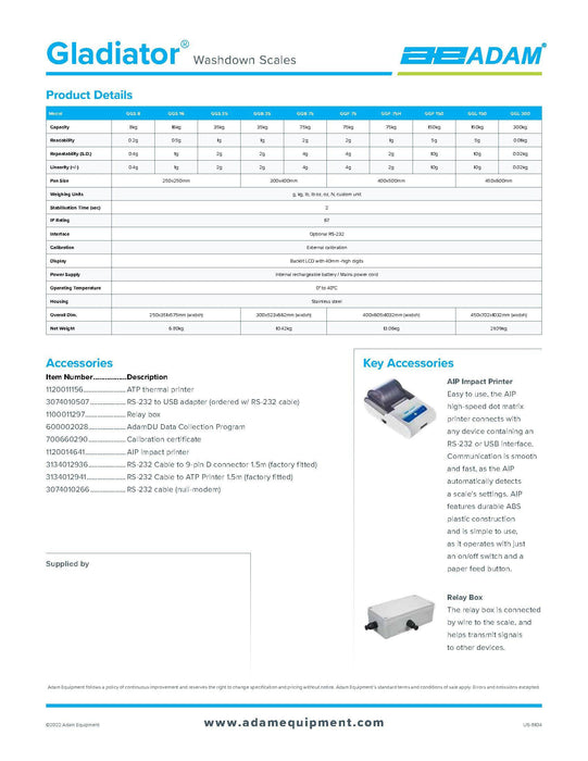Gladiator Washdown Scales GGF 165AH - Donut-Equipment.com