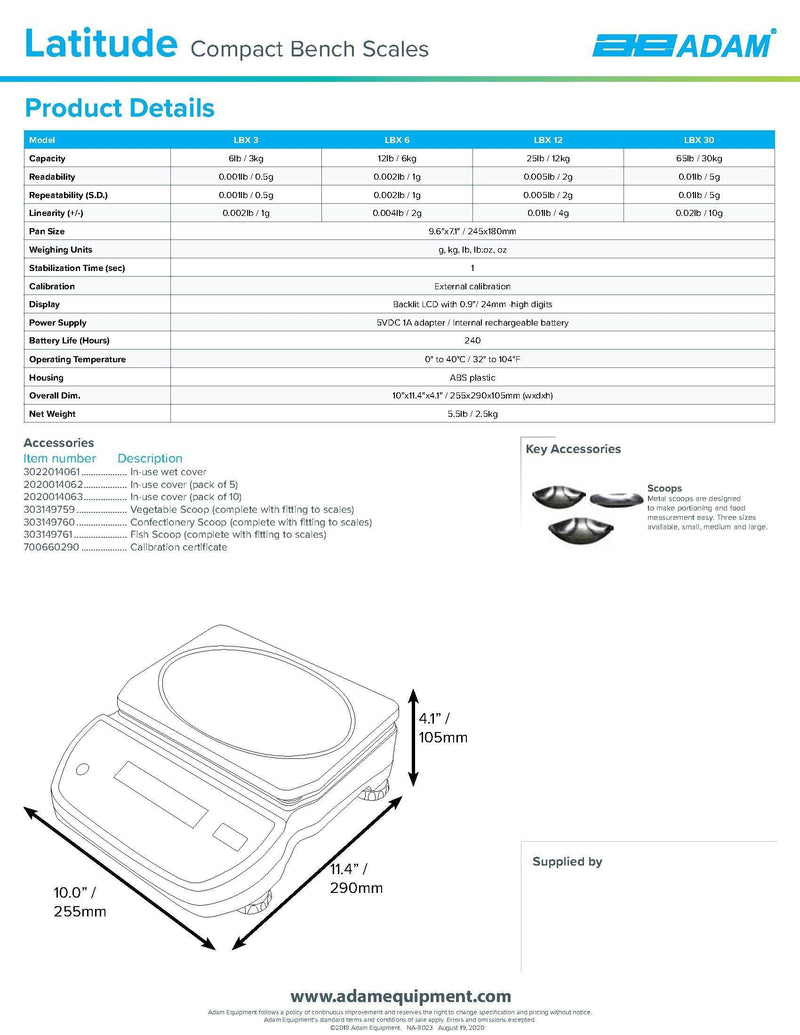 Latitude Compact Bench Scale LBX 12 - Donut-Equipment.com