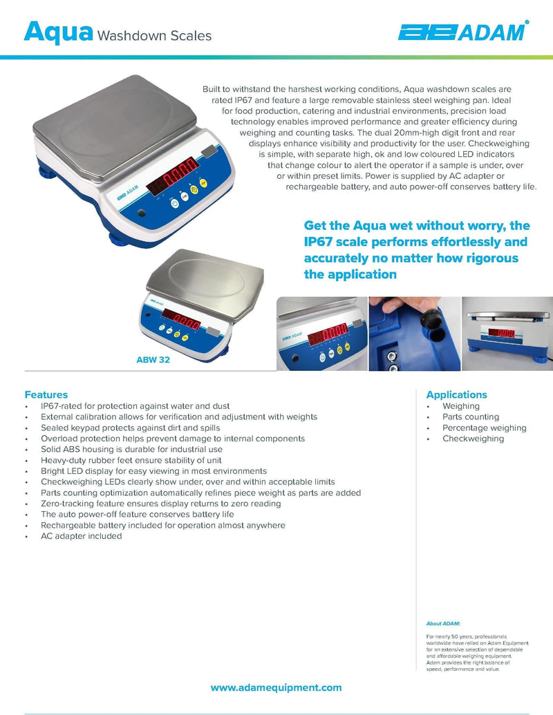 Aqua Washdown Scales ABW-4 - Donut-Equipment.com