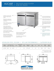 Arctic Air AUC48F 48" Under-counter Freezer - Donut-Equipment.com