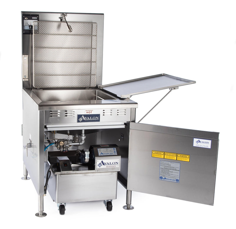 Avalon (ADF24-G-P-BA) 24" x 24" Propane Gas Fryer, Electronic Ignition, Left Side Drain Board With Submerge Screen - Donut-Equipment.com