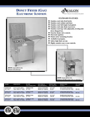 Avalon (ADF26G-BA) 18" x 26" Donut Fryer, Natural Gas, Electronic Ignition, Right Side Drain Board - Donut-Equipment.com