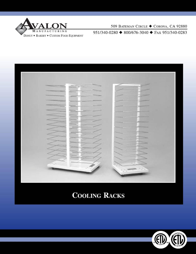 Avalon ACR32-S Stainless Steel Cooling Racks Double Sided 32 Slides - Donut-Equipment.com