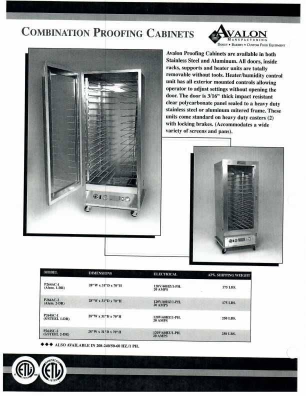 Avalon (P264SC-1) Stainless Steel Proofing Cabinet 120V/1Phase Single Door-Right Side Hinge - Donut-Equipment.com
