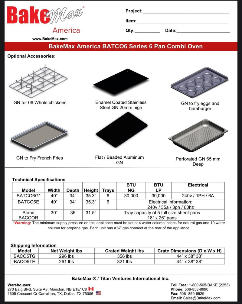 BakeMax (BATCO6E) Series Combi Oven - Donut-Equipment.com