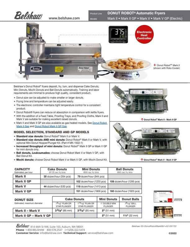 Belshaw Donut Robot® Mark II GP Electric Mini Donut Maker Only (3 ...