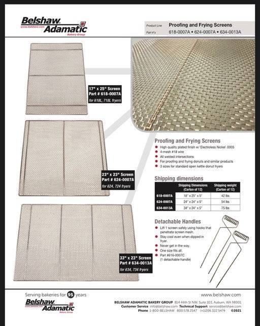 Belshaw 23 X 23 INCHES Fry Screen (58 X 58 CM). FOR PROOFING AND FRYING. - Donut-Equipment.com