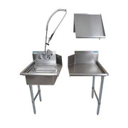 BK Resources 72" Left-Side Rinse Table Kit, 16-Gauge Stainless Steel - Donut-Equipment.com