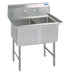 BK Resources Stainless Steel 2 Compartment Sink w/ 10" Riser – 24"L x 24"W x 14"D Bowls - Donut-Equipment.com