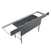 BK Resources Stainless Steel 3 Compartment Sink w/ 10" Riser & Drainboards – 24"L x 18"W x 14"D Bowls - Donut-Equipment.com