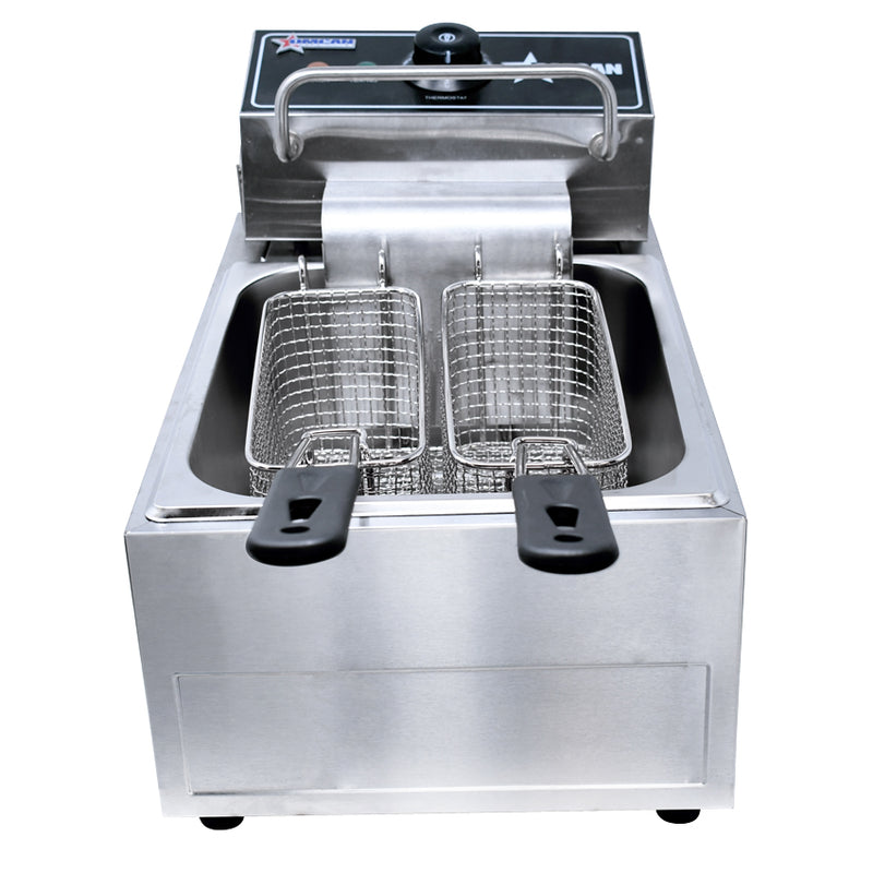 Omcan 12 lb Countertop Electric Fryer – 1350W, 110V Commercial Deep Fryer for Restaurants, Concession Stands & Foodservice Kitchens - Donut-Equipment.com