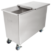GSW USA DN-FB100 Flour Bin 100 Qt / 25 Gal 13-1/4"W x 28-1/4"L x 23"H Steel with Sliding Cover ETL Certified - Donut-Equipment.com