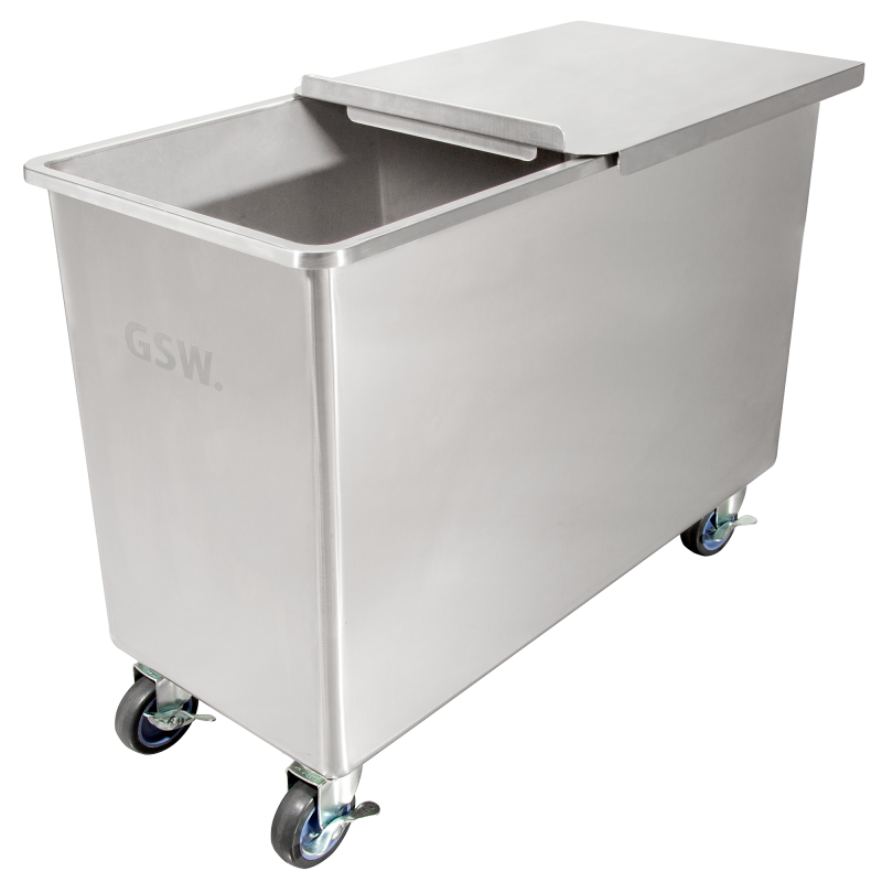 GSW USA DN-FB100 Flour Bin 100 Qt / 25 Gal 13-1/4"W x 28-1/4"L x 23"H Steel with Sliding Cover ETL Certified - Donut-Equipment.com