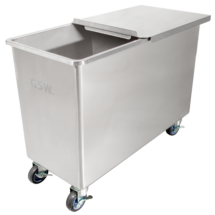GSW USA DN-FB84 Flour Bin 84 Qt / 11 Gal 14"W x 29"L x 24"H Steel with Sliding Cover ETL Certified - Donut-Equipment.com