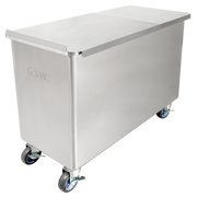 GSW USA DN-FB100 Flour Bin 100 Qt / 25 Gal 13-1/4"W x 28-1/4"L x 23"H Steel with Sliding Cover ETL Certified - Donut-Equipment.com