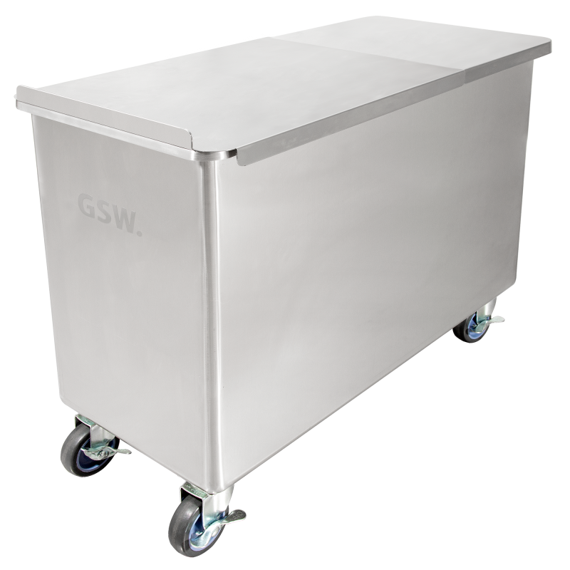 GSW USA DN-FB100 Flour Bin 100 Qt / 25 Gal 13-1/4"W x 28-1/4"L x 23"H Steel with Sliding Cover ETL Certified - Donut-Equipment.com