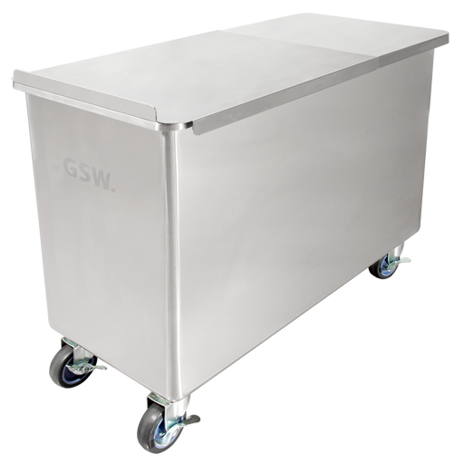 GSW USA DN-FB84 Flour Bin 84 Qt / 11 Gal 14"W x 29"L x 24"H Steel with Sliding Cover ETL Certified - Donut-Equipment.com