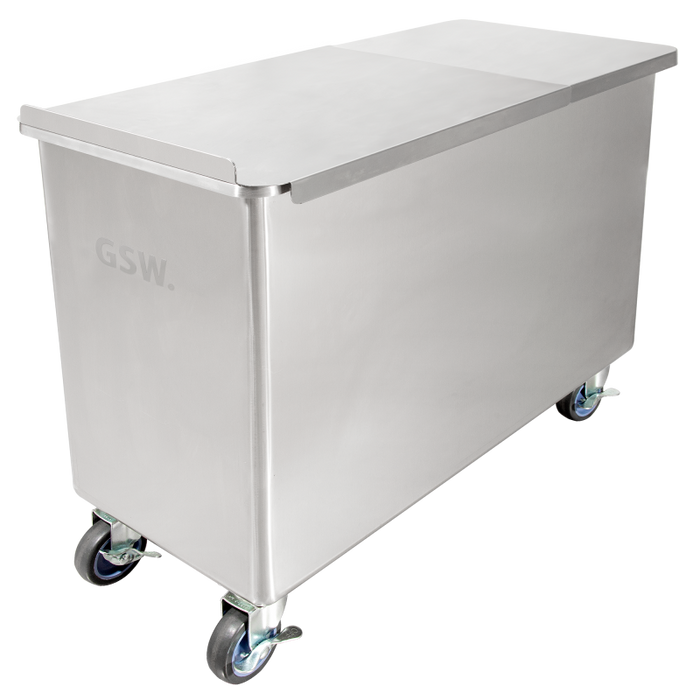 GSW USA DN-FB84 Flour Bin 84 Qt / 11 Gal 14"W x 29"L x 24"H Steel with Sliding Cover ETL Certified - Donut-Equipment.com