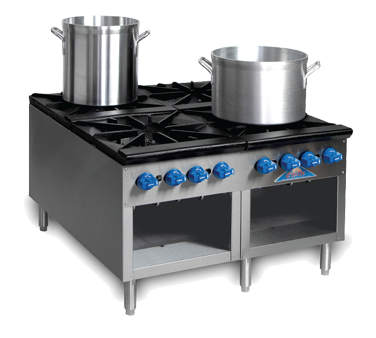 Comstock-Castle 2CSP36 36" Gas Stock Pot Range, Cabinet Base, Cast Iron Grates, Stainless Steel Construction, 440,000 BTU - Donut-Equipment.com
