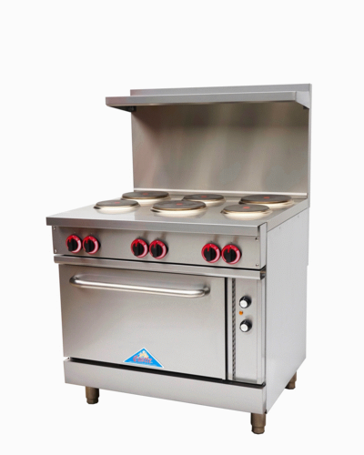 Comstock-Castle CS-ER36-208 36" Electric Restaurant Range, Thermostat Controls, Adjustable Feet, Stainless Steel Construction, 208V, 2.6 kW - Donut-Equipment.com