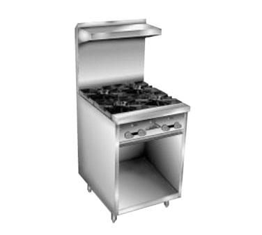 Comstock-Castle F32 24" Gas Restaurant Range, 4 Open Burners, Cabinet Base, Stainless Steel Front, 96,000 BTU - Donut-Equipment.com