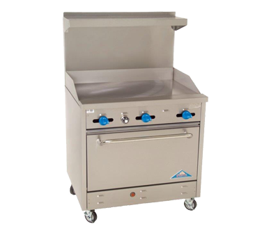 Comstock-Castle F330-36 36" Gas Restaurant Range, 36" Manual Griddle, Single Standard Oven, Stainless Steel Front, 102,000 BTU - Donut-Equipment.com
