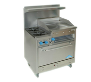 Comstock-Castle F330-36B 36" Gas Restaurant Range, 36" Charbroiler, Single Standard Oven, Stainless Steel Front, 90,000 BTU - Donut-Equipment.com