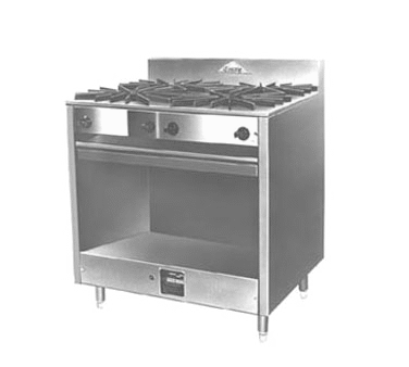 Comstock-Castle FK43 36" Gas Restaurant Range, 4 Open Burners, Cabinet Base, Stainless Steel Front, 160,000 BTU - Donut-Equipment.com