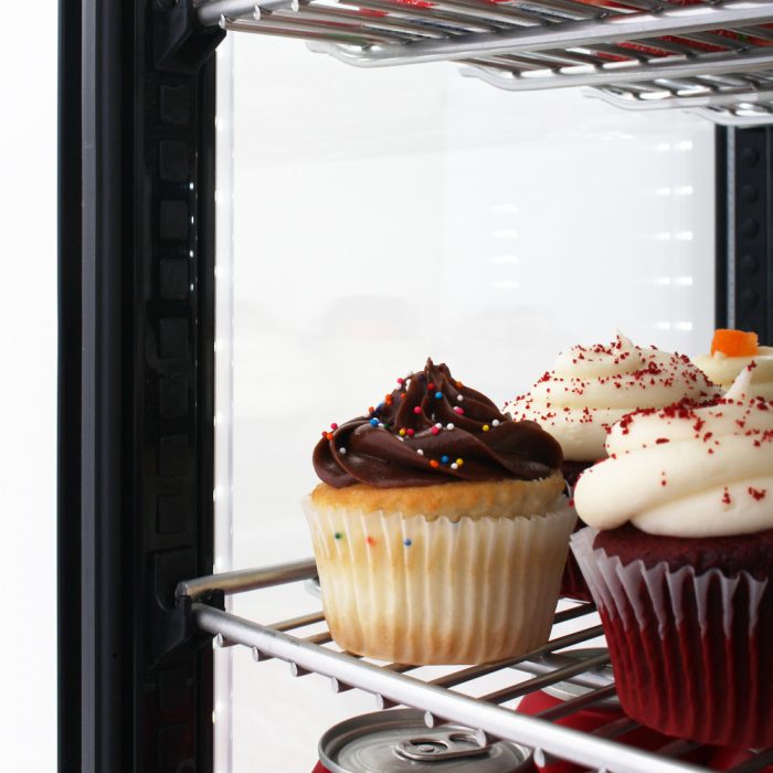 Turbo Air CRT-77-1R-N 17" Diamond Series Glass Sided Countertop Display Refrigerator – One Section, Rear Access, LED Lighting, 115v - Donut-Equipment.com