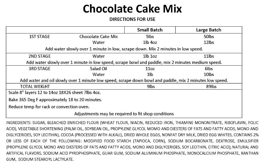 Pride Chocolate Sheet Cake / Cupcake Mix by Best Brands