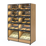 Palram Bakery Display Endcap with Illuminated Compartments & Open Bottom Storage – 40"W x 60"H x 20"D - Donut-Equipment.com