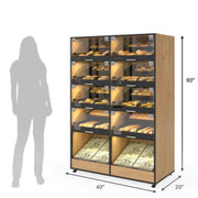 Palram Bakery Display Endcap with Illuminated Compartments & Open Bottom Storage – 40"W x 60"H x 20"D - Donut-Equipment.com