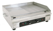 Omcan Stainless Steel Electric Griddle with Half-Smooth & Half-Ribbed Surface – 23.87" x 16" Commercial Countertop Griddle for Restaurants, Cafés & Foodservice Kitchens - Donut-Equipment.com