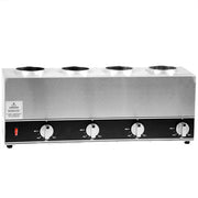 Omcan 4 x 32 oz Quadruple Bottle Sauce Warmer – Commercial Countertop Four-Bottle Condiment Heating Station for Sauces and Dressings - Donut-Equipment.com