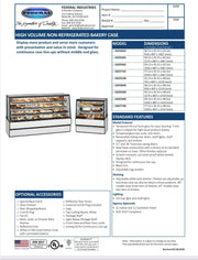 Federal SGD5048 Dry High Volume Series Display Case 50" x 35.31" x 48" - Donut-Equipment.com