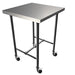BK Resources 30" x 30" 16 Gauge Stainless Steel Pub Table with H-Brace & Foot Rest – Heavy-Duty • Mobile on Casters - Donut-Equipment.com