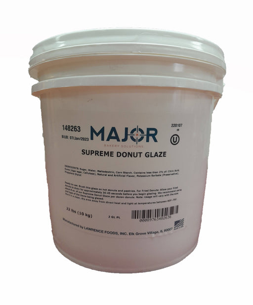 Lawrence Foods easy-to-use Supreme Donut Glaze 22# pail - Donut-Equipment.com