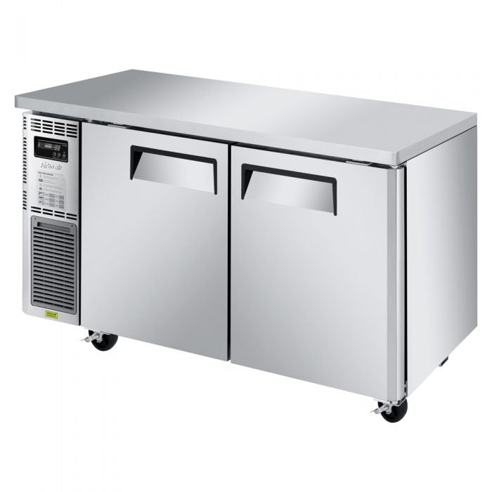 Turbo Air JUF-60S-N J Series 60" Narrow Depth Undercounter Freezer w/ 2 Sections, Solid Doors & Side Mounted Compressor - Donut-Equipment.com
