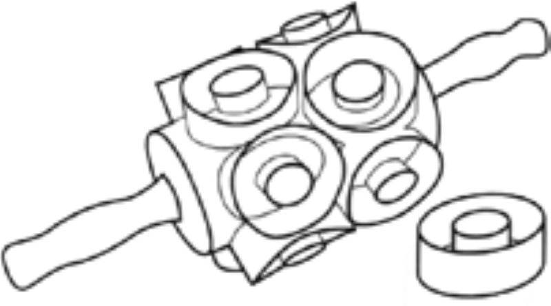 Junior Round Two Row Donut Cutter with Larger 1-1/4 inch center hole - Donut-Equipment.com