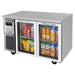 Turbo Air JUR-48-G-N J Series 48" Glass Door Undercounter Refrigerator w/ 2 Sections & Side Mounted Compressor - Donut-Equipment.com