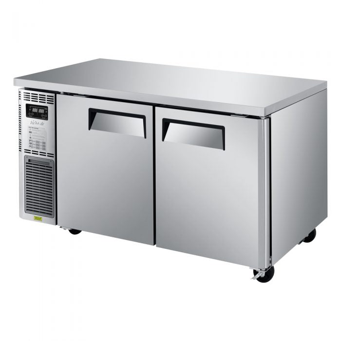 Turbo Air JURF-60-N J Series 59 1/4" Dual Temperature Undercounter Refrigerator/Freezer w/ 2 Sections & Solid Doors - Donut-Equipment.com