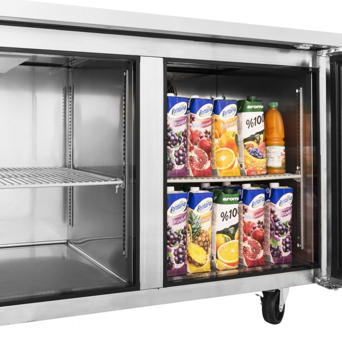 Turbo Air JUR-60-N6 J Series 60" Solid Door Undercounter Refrigerator w/ 2 Sections & Side Mounted Compressor - Donut-Equipment.com