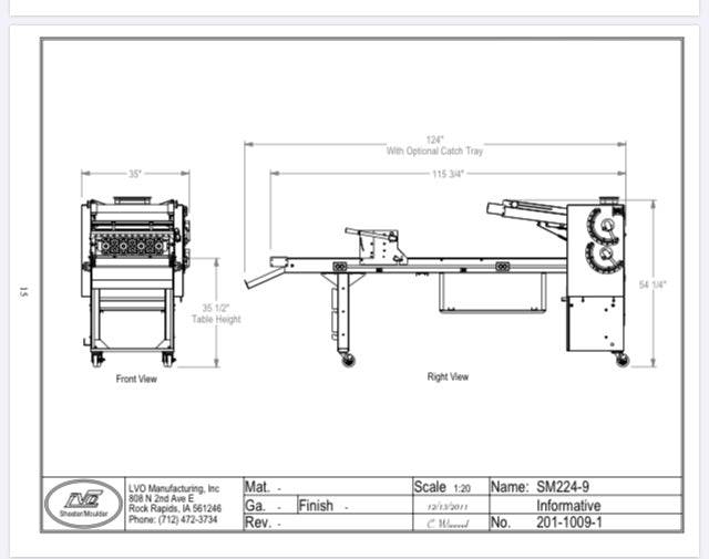 LVO SM224-9 Donut Production Table Sheeter Left to Right Production - Donut-Equipment.com