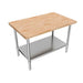 BK Resources Hard Maple Flat Top Work Table w/ Stainless Steel Undershelf, Oil Finish – 48" W x 30" D - Donut-Equipment.com