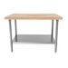 BK Resources Hard Maple Flat Top Work Table w/ Stainless Steel Undershelf, Oil Finish – 48" W x 30" D - Donut-Equipment.com