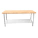 BK Resources Hard Maple Flat Top Work Table w/ Stainless Steel Undershelf, Oil Finish – 72" W x 30" D - Donut-Equipment.com