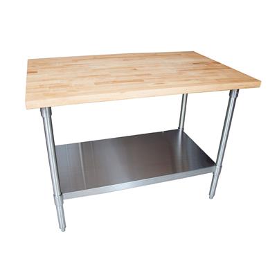 BK Resources Hard Maple Flat Top Work Table w/ Stainless Steel Undershelf, Oil Finish – 72" L x 36" W - Donut-Equipment.com