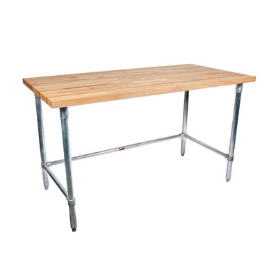 BK Resources Hard Maple Work Table w/ Open Base & Stainless Steel Legs, Oil Finish – 72" L x 30" W - Donut-Equipment.com